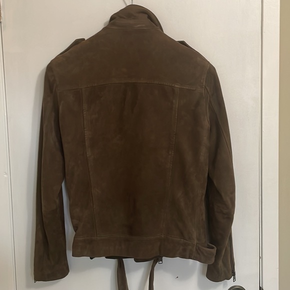 Chocolate Suede Goat Leather Biker Jacket - Picture 3 of 5